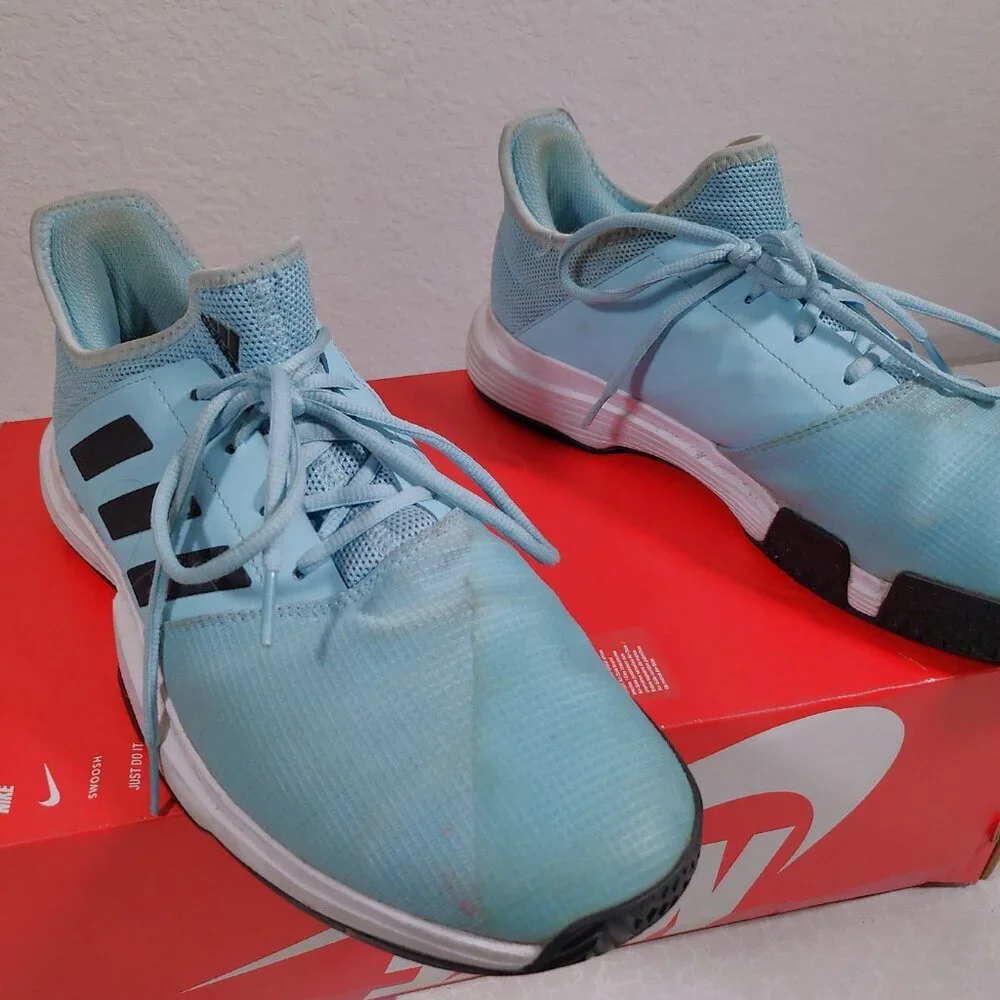 Size 12 - adidas Gamecourt Blue And Black Priced To Sell - Picture 7 of 10